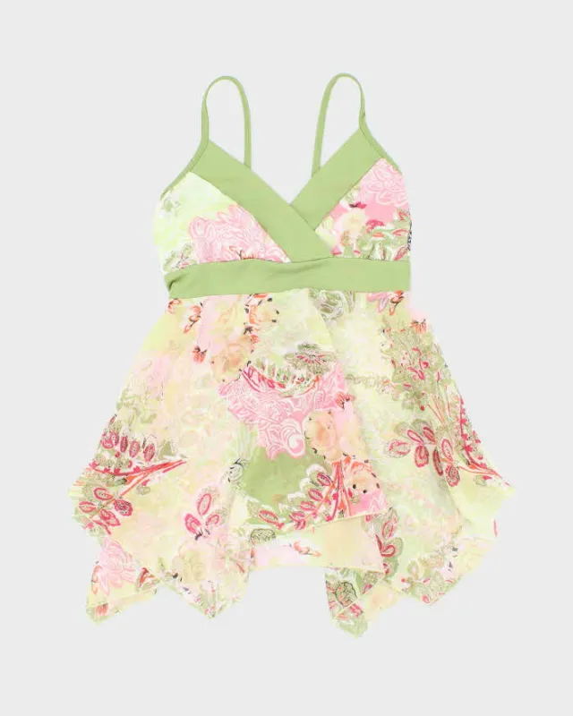 Vintage Y2k 00s Tattoo Mesh Handkerchief Hem Cami - XS sold by Rokit