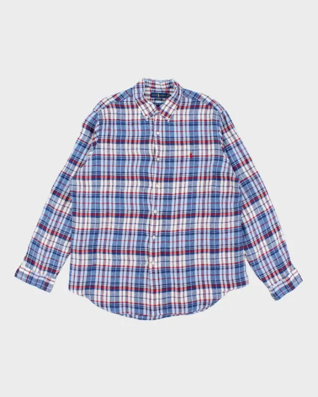 Vintage Ralph Lauren Linen Check Long Sleeve Shirt - XXL sold by Rokit