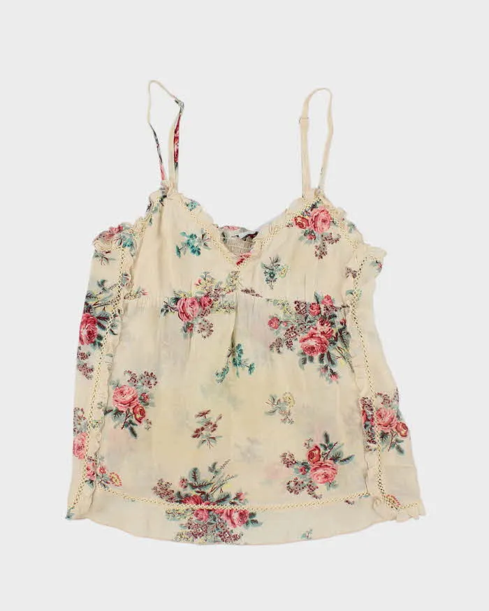 Vintage Y2k 00s Guess Mesh Floral Cami - M sold by Rokit