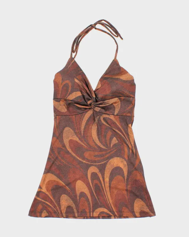 Vintage Y2k 00s Suzy Shimmery Halter Neck Top - XS sold by Rokit