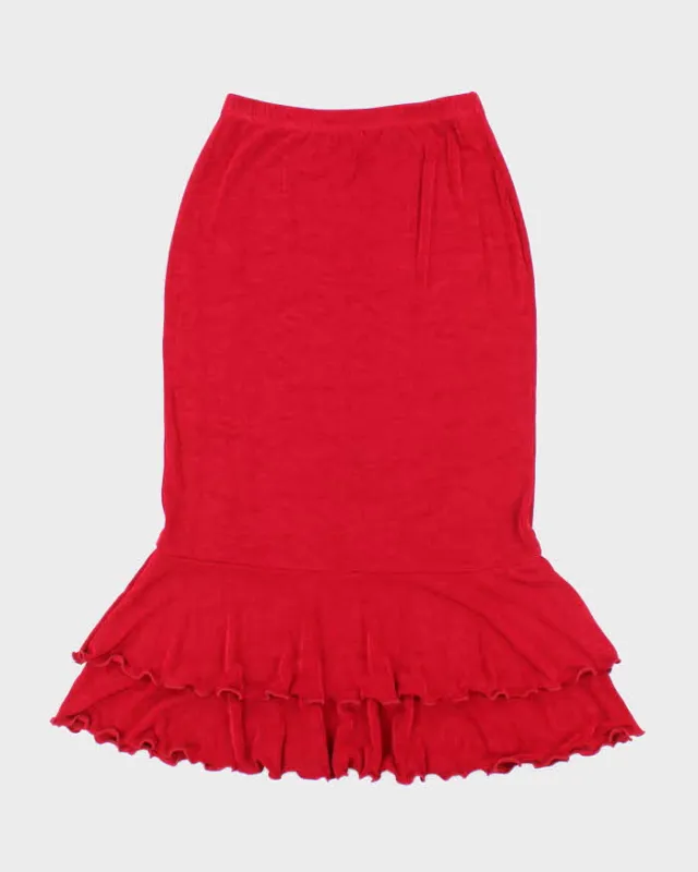 Vintage 90s 00s Kim & Co Ruffle Hem Skirt - XS sold by Rokit