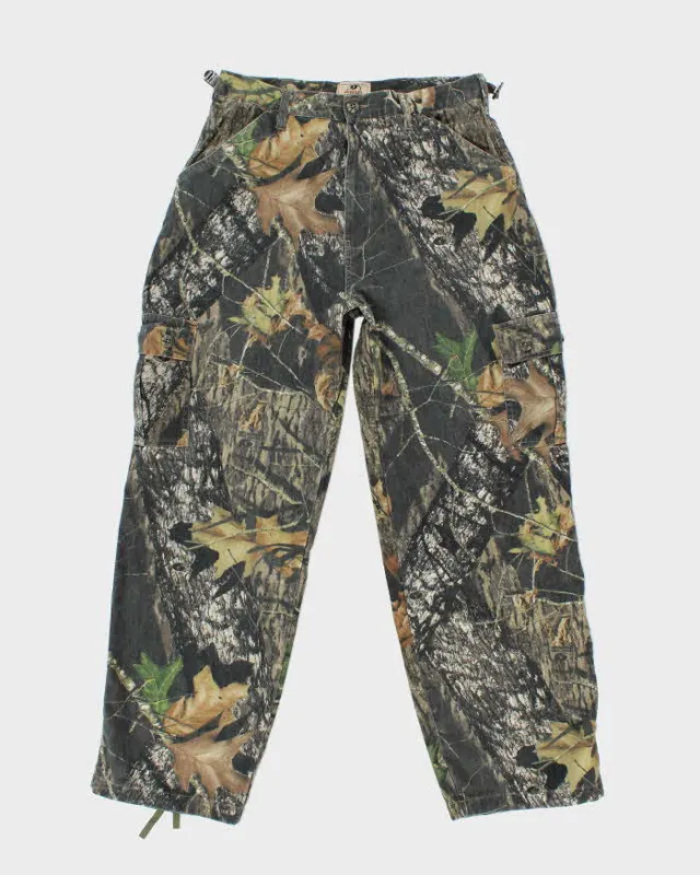 Vintage Y2K Mossy Oak Camouflage Wide Leg Cargo Trousers - W31 L30 sold by Rokit