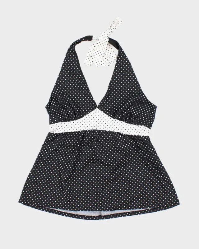 Vintage Y2k 00s Warehouse One Polka Dot Halter Neck Top - L sold by Rokit