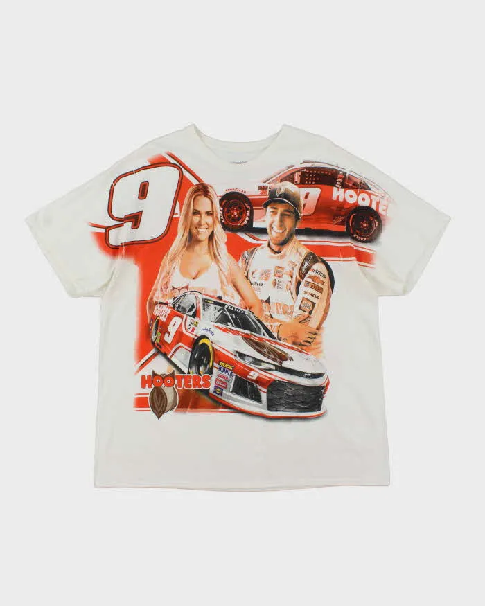 Vintage Y2K Hendrick Motorsports Nascar Hooters All Over Print T-Shirt - XXL sold by Rokit