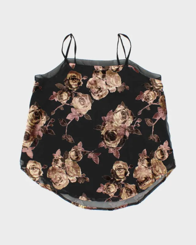 Vintage Y2k 00s Collection Floral Velvet Cami - S sold by Rokit