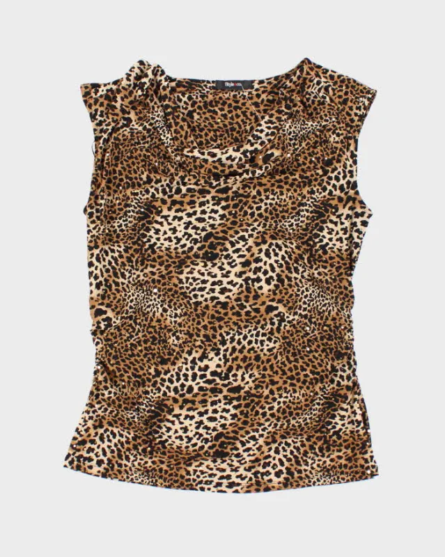 Vintage Y2k 00s Style & Co Leopard Print Top - M sold by Rokit