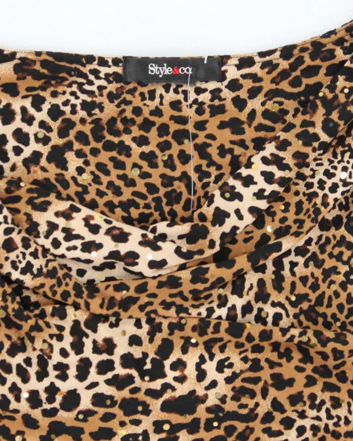 Vintage Y2k 00s Style & Co Leopard Print Top - M sold by Rokit product image thumbnail 5