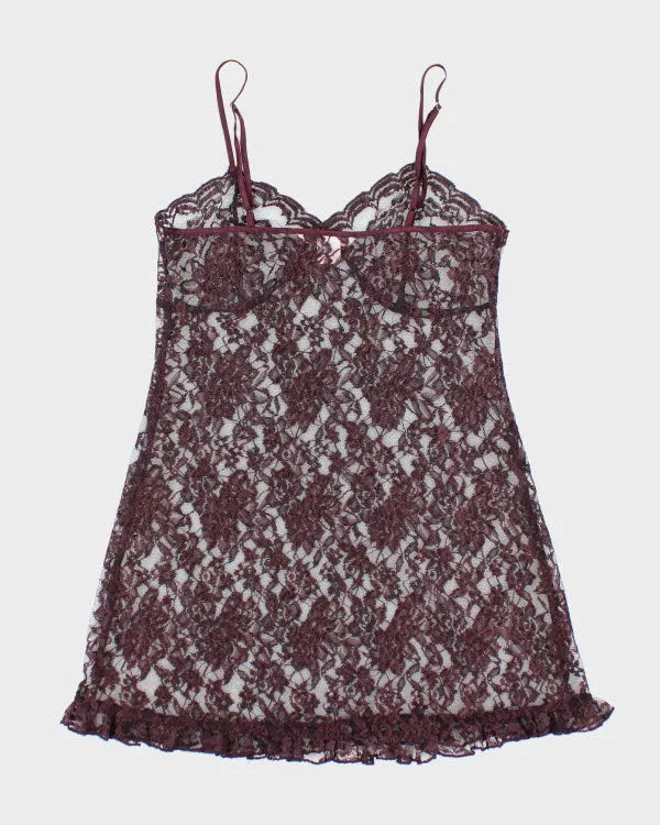 Y2k 00s La Vie En Rose Purple Lace Slip Dress - M sold by Rokit product image thumbnail 2