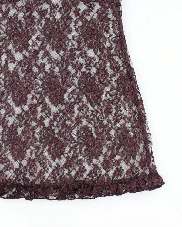 Y2k 00s La Vie En Rose Purple Lace Slip Dress - M sold by Rokit product image thumbnail 4