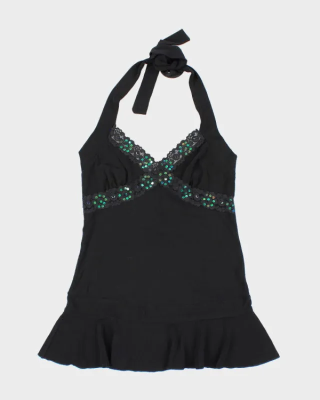 Y2k 00s Poetry Sequin Halter Top - S sold by Rokit