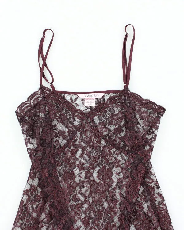 Y2k 00s La Vie En Rose Purple Lace Slip Dress - M sold by Rokit product image thumbnail 3