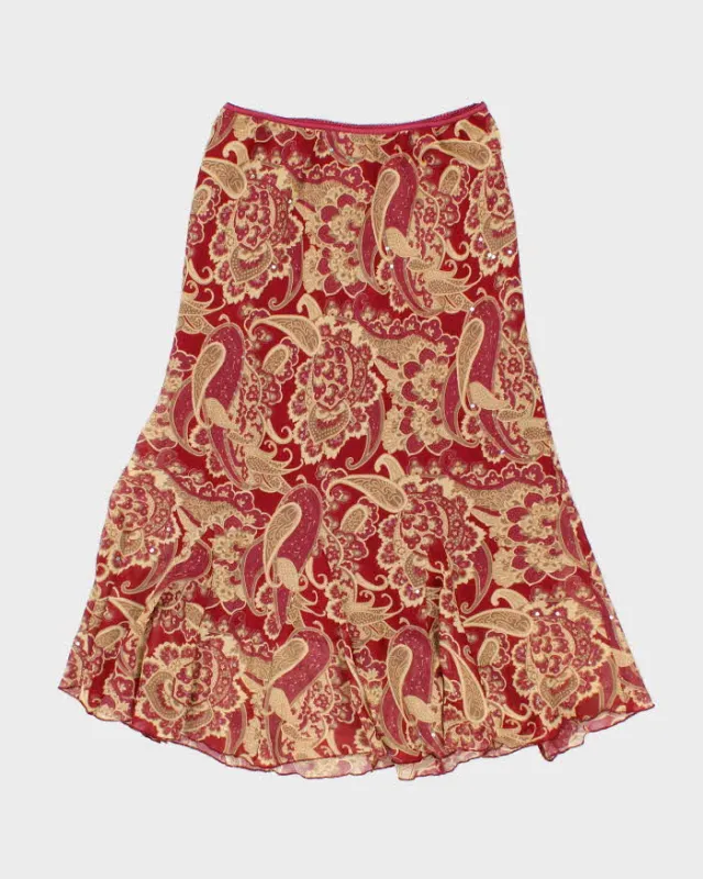 Vintage 90s 00s Jonatan Martin Paisley Pattern Sequin Skirt - S sold by Rokit