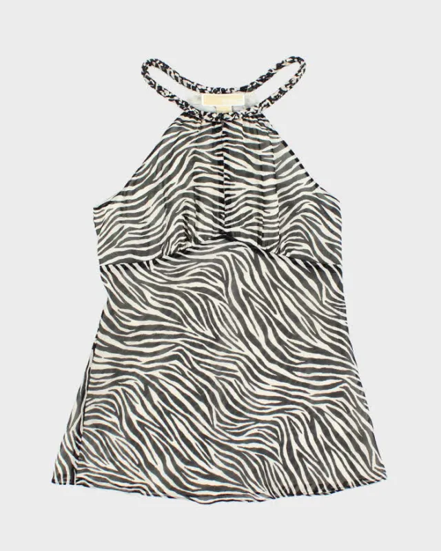 Vintage Y2k 00s Michael Kors Zebra Print Top - S sold by Rokit