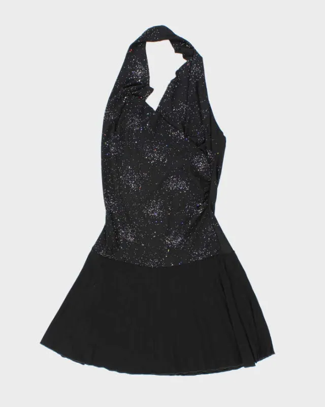 Vintage Y2k 00s Khaki Krew Cowl Neck Halter Sparkly Dress - S sold by Rokit