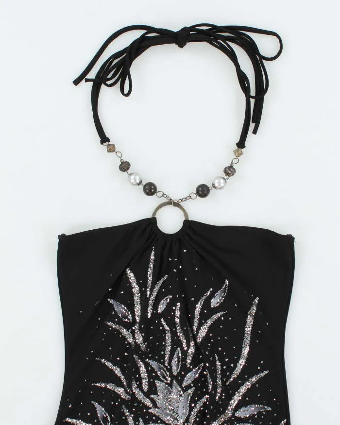 Vintage Y2k 00s FD Beaded Glitter Halterneck Top - XS sold by Rokit product image thumbnail 3