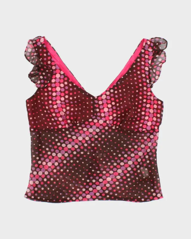 Vintage Y2k 00s Ensel Spotty Open Back Top - S sold by Rokit
