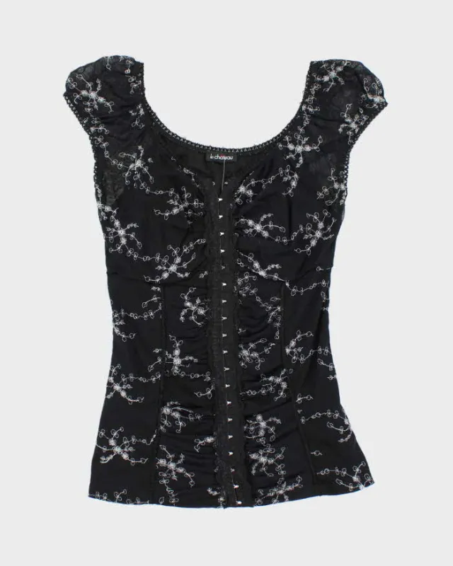 Vintage Y2k 00s Le Chateau Clasp Milkmaid Top - S sold by Rokit