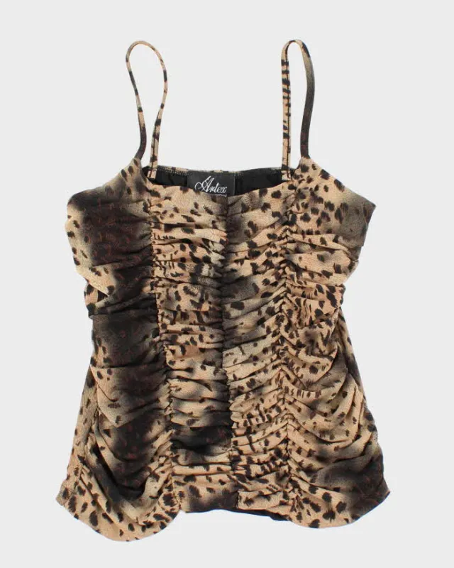 Vintage Y2k 00s Artex Leopard Ruched Cami - XS sold by Rokit