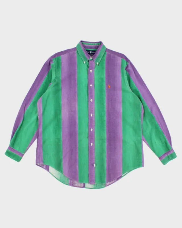 Vintage 90s Ralph Lauren Striped Shirt - L sold by Rokit