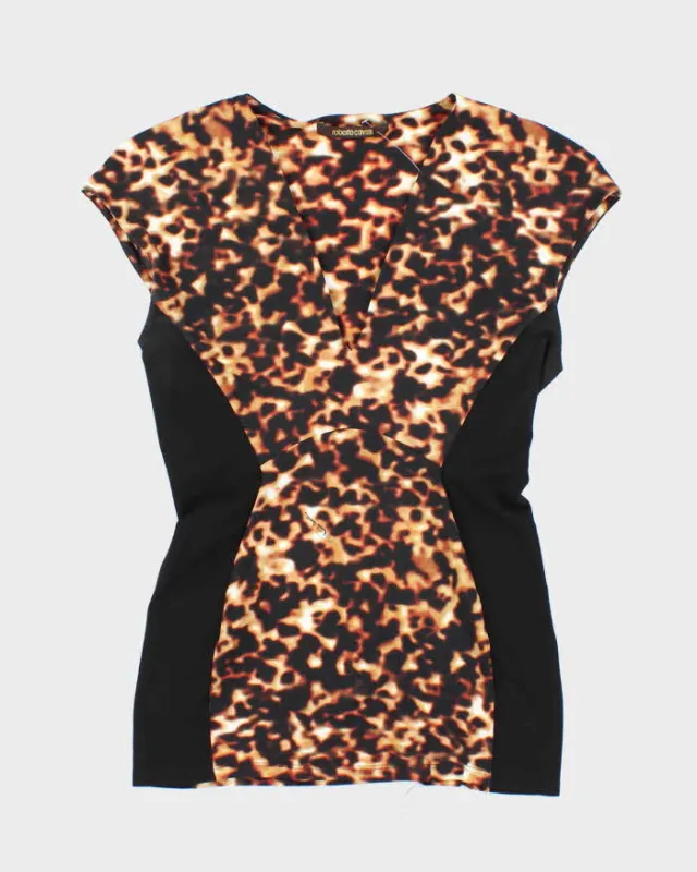 Vintage Y2k 00s Roberto Cavalli Leopard Print Top - M sold by Rokit