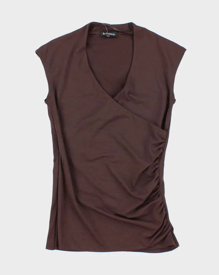 Vintage Y2k 00s Le Chateau Ruched Top - S sold by Rokit