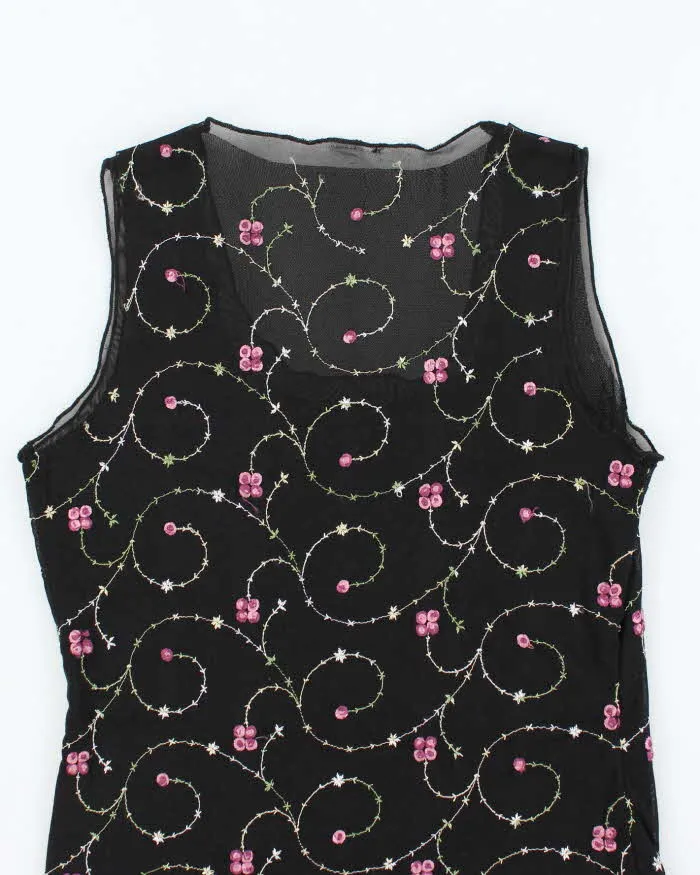 Vintage 90s Embroidered Double Mesh Top - M sold by Rokit product image thumbnail 4