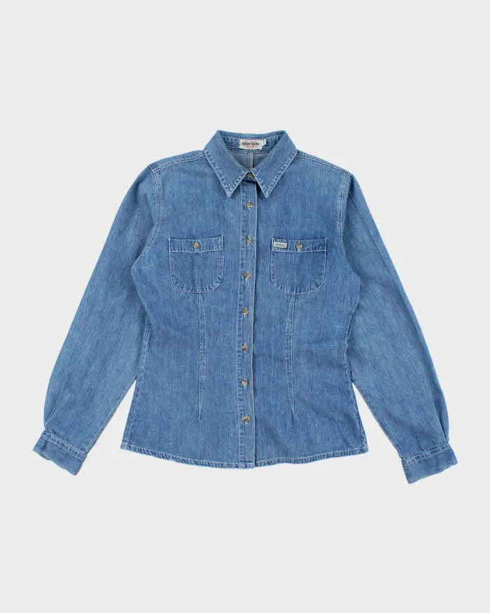 Vintage Y2K Guess Jeans Medium Wash Denim Shirt - M sold by Rokit