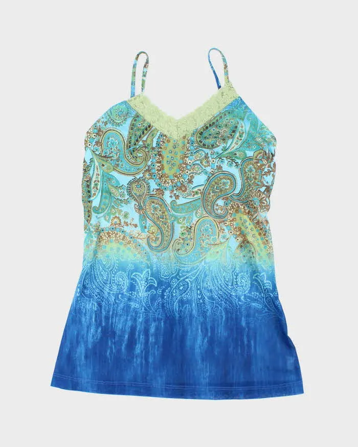 Vintage Y2k 00s Mariposa Mesh Paisley Pattern Cami - S sold by Rokit