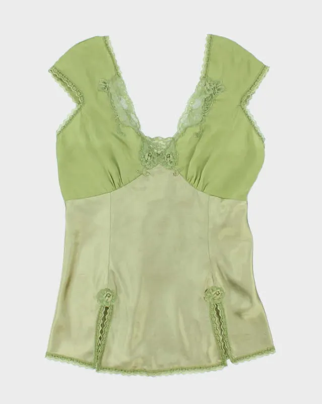 Vintage Y2k 00s Le Chateau Satin Blouse - M sold by Rokit