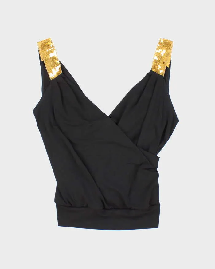 Vintage Y2k 00s Sirens Sequin Strap Top - M sold by Rokit
