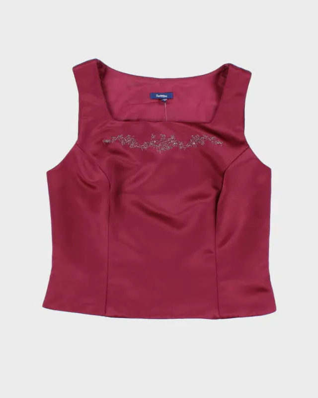 Vintage 90s Reitmans Satin Square Neck Top - M sold by Rokit