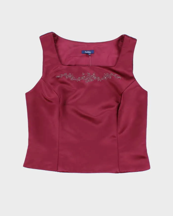 Vintage 90s Reitmans Satin Square Neck Top - M sold by Rokit