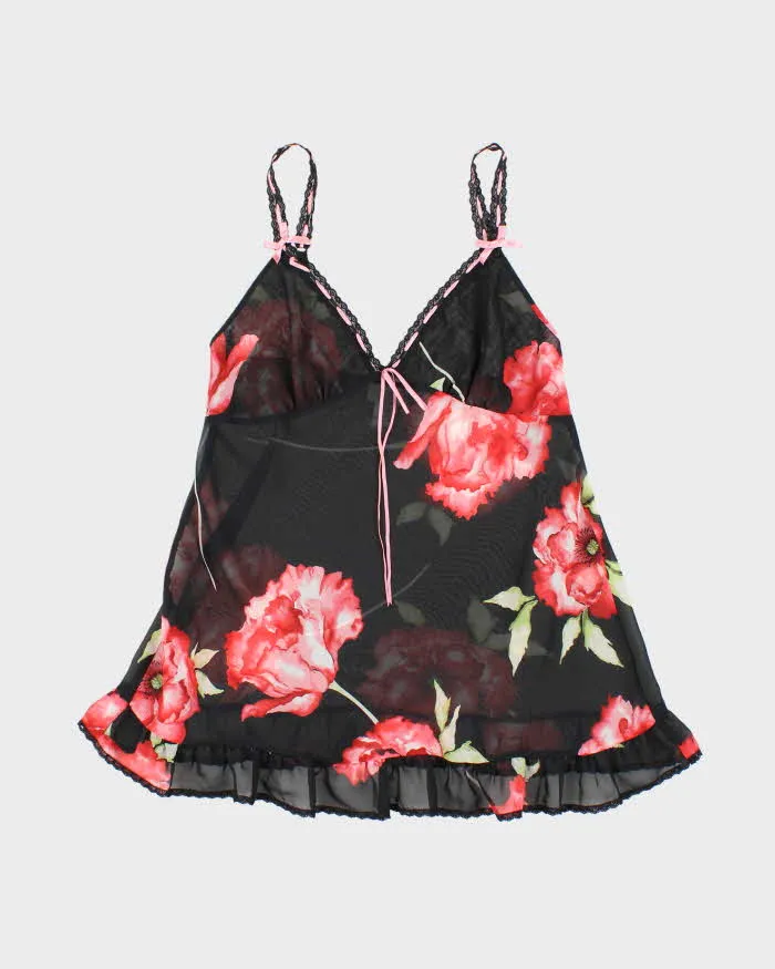 Vintage Y2k 00s La Senza Mesh Floral Cami - S sold by Rokit