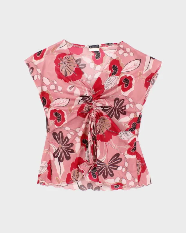 Vintage Y2k 00s Clientele Mesh Ruched Top - M sold by Rokit