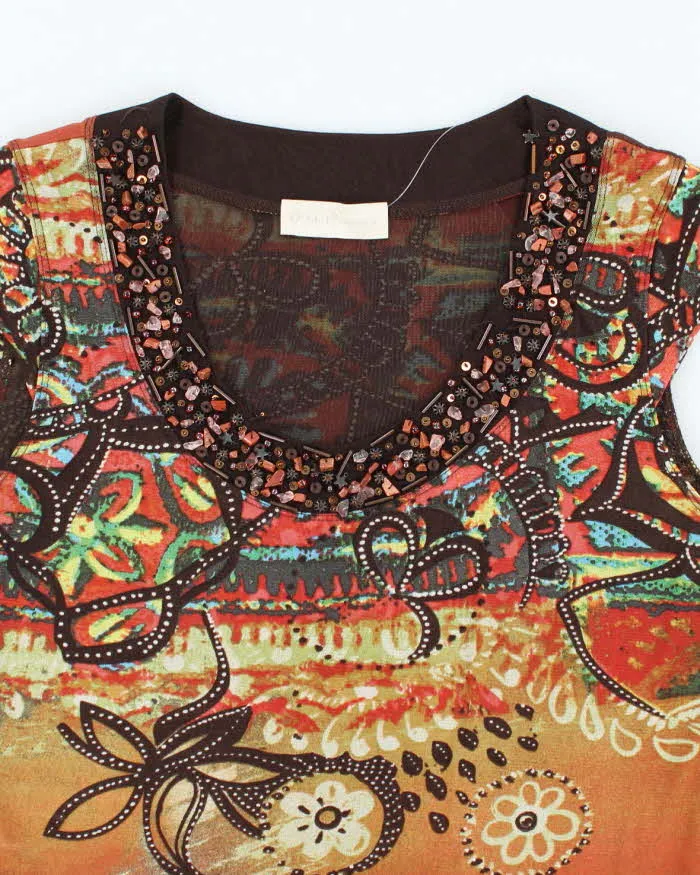 Vintage Y2k 00s Oui Beaded Double Mesh Blouse - M sold by Rokit product image thumbnail 3