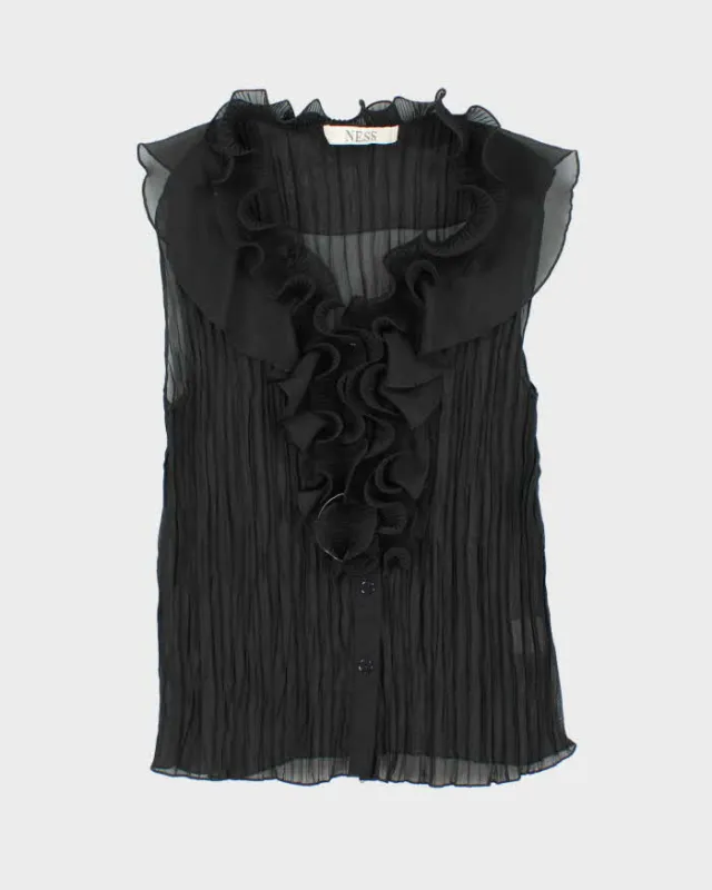 Vintage Y2k 00s Ness Plisse Ruffle Blouse - M sold by Rokit
