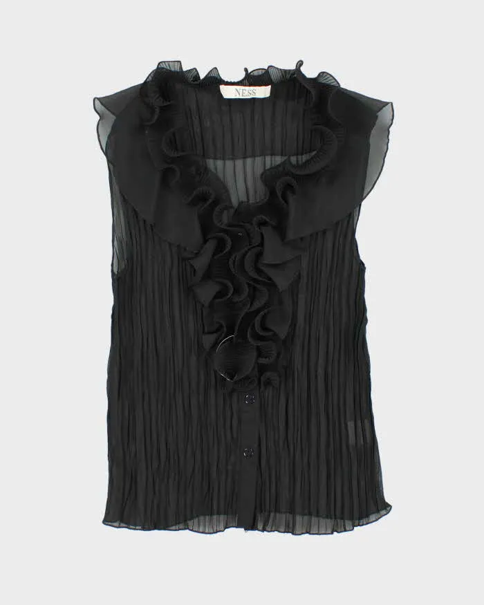 Vintage Y2k 00s Ness Plisse Ruffle Blouse - M sold by Rokit