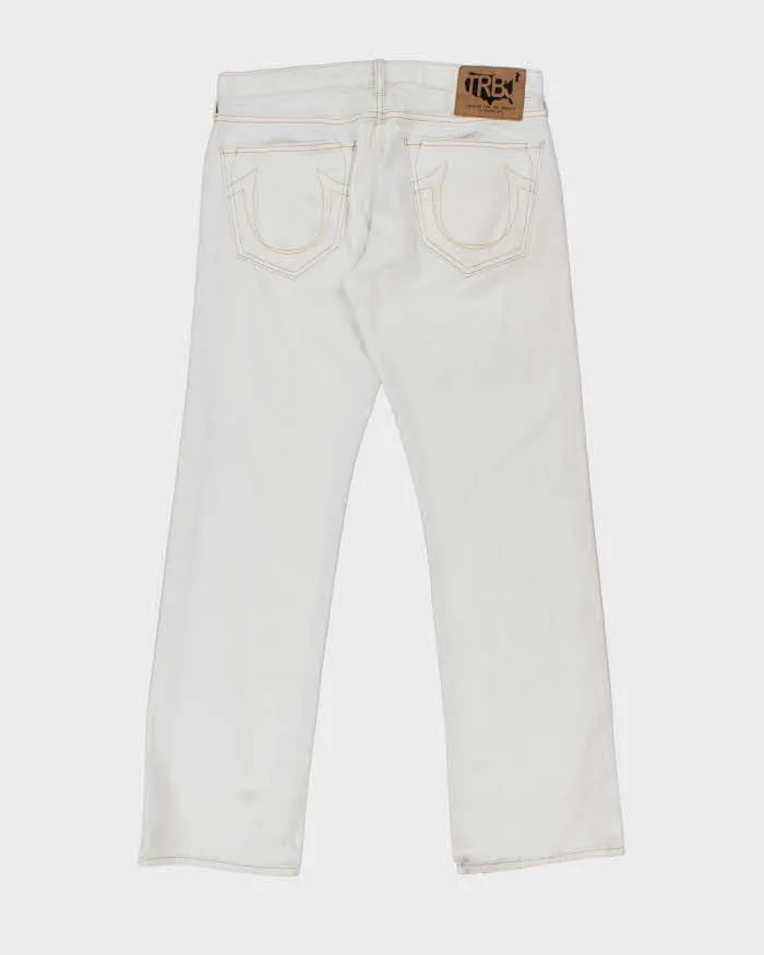 Vintage Y2K True Religion White Wash Flared Jeans - W32 L32 sold by Rokit product image thumbnail 2