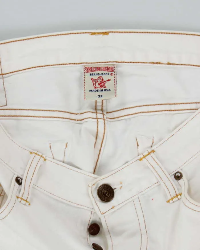 Vintage Y2K True Religion White Wash Flared Jeans - W32 L32 sold by Rokit product image thumbnail 5