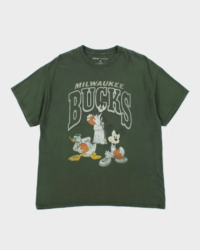 Junk Food x Disney Milwaukee Bucks Basketball Graphic T-Shirt - M sold by Rokit