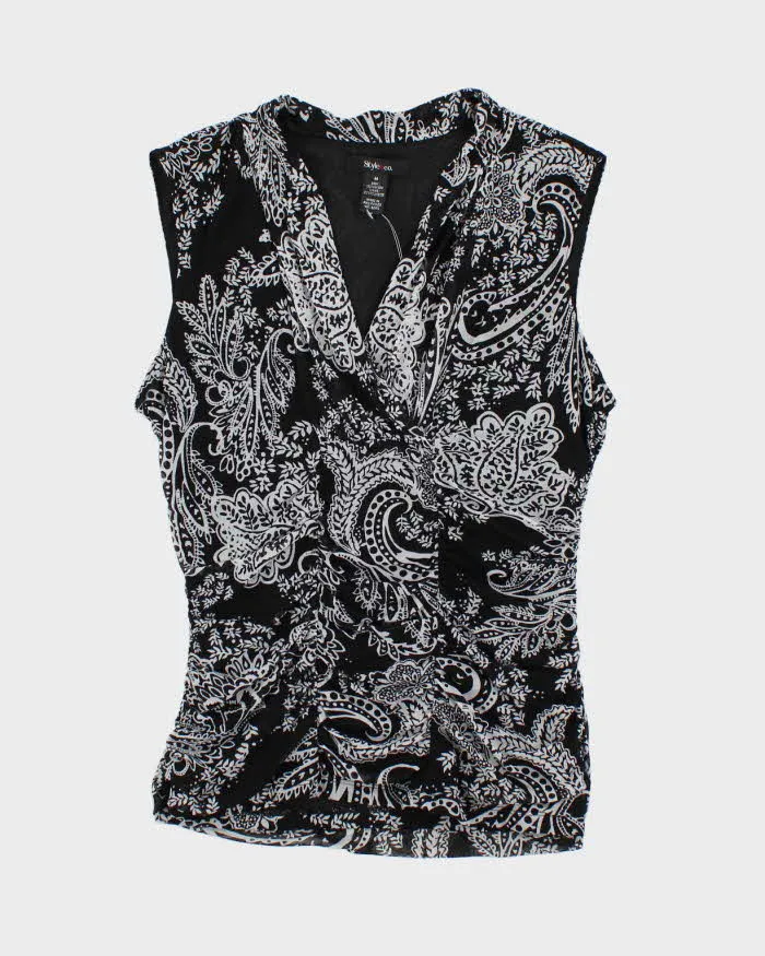 Vintage Y2k 00s Style & Co Paisley Pattern Top - M sold by Rokit