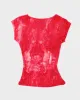Vintage Y2k 00s Le Chateau Sparkly Twist Top - S sold by Rokit