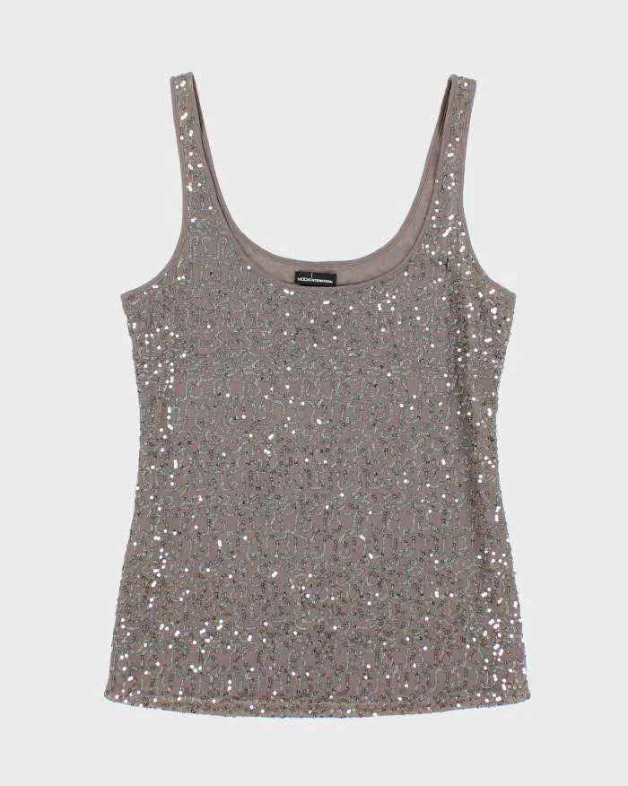 Vintage Y2k 00s Moda International Sequin Cami - S sold by Rokit