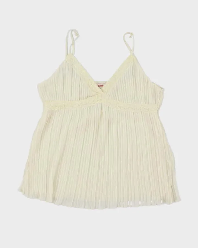 Vintage Y2k 00s Guess Pleated Mesh Cami - M sold by Rokit