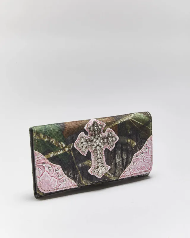 Vintage Y2k 00s Camouflage Crucifix Purse sold by Rokit