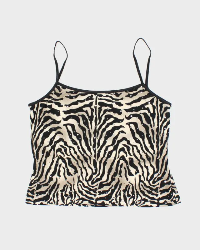 Vintage 90s Joseph Ribkoff Animal Print Sequin Cami - M sold by Rokit