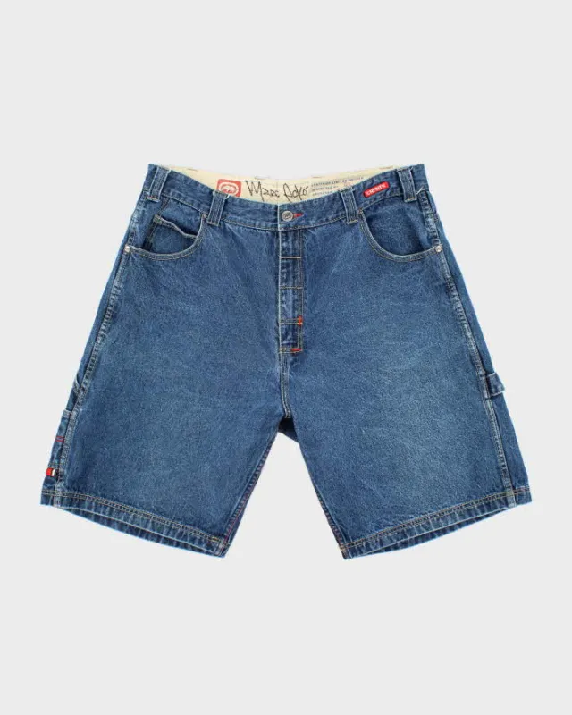 Vintage Y2K Ecko Utld Dark Wash Wide Leg Denim Carpenter Shorts - W36 L10 sold by Rokit