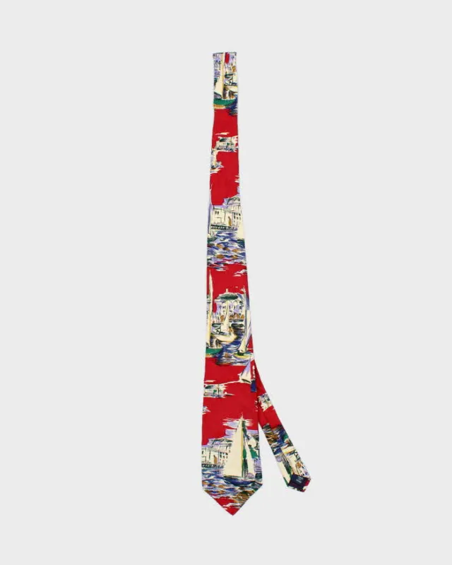 Vintage Ralph Lauren All Over Print Graphic Tie sold by Rokit