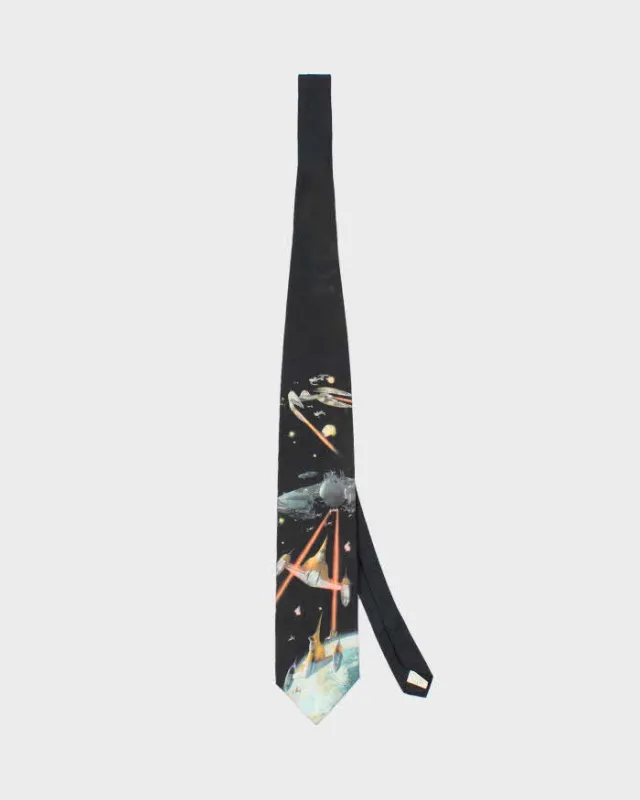 Vintage 90's Star Wars Space Battle Graphic Print Tie made by Rokit
