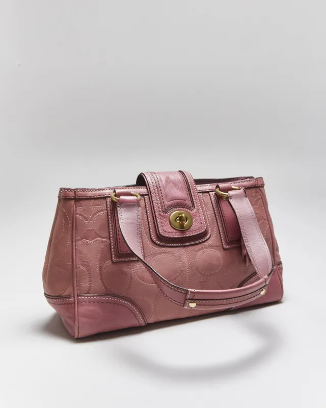 Vintage Y2k 00s Coach Pink Leather Handbag sold by Rokit